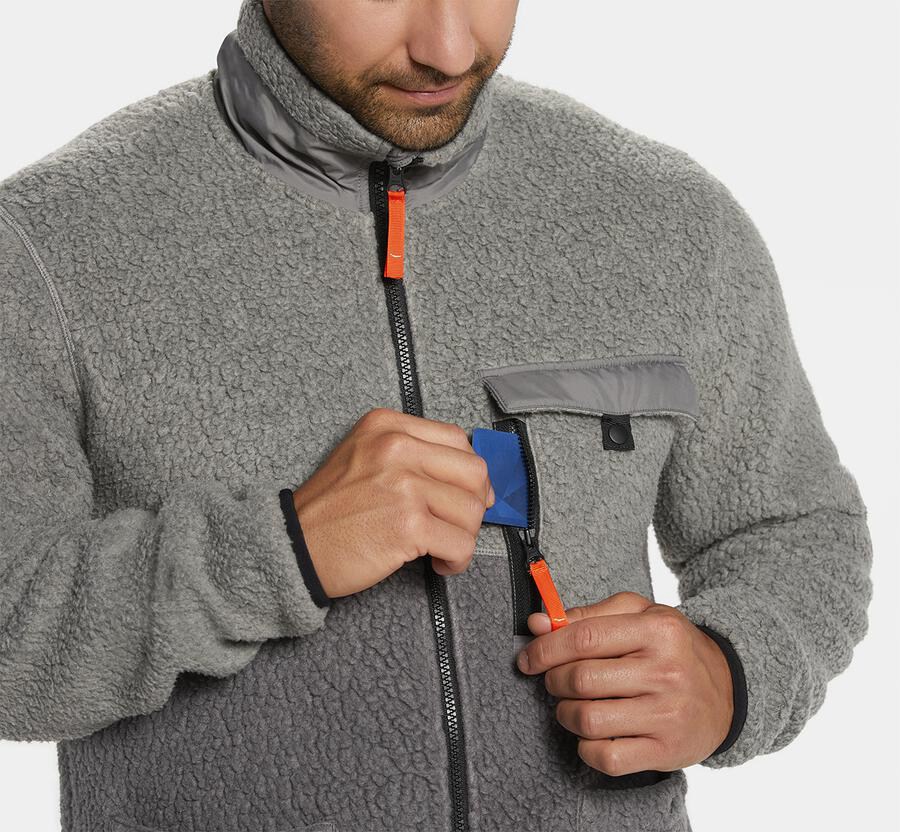 Hoka One One Mens Jackets - Fleece Sky - Grey - BGSP94058